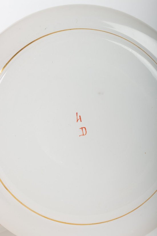 Servizio da acqua opalino bianco latte, disegno a filetti d'oro, fine XIX secolo