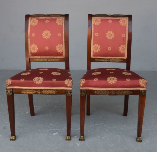 Salon De Style Empire Acajou Et Bronze Doré XIXème