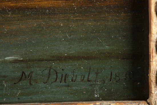 "Landschaften mit Kühen", ein Paar Ölgemälde auf Tafeln, signiert Dieboldt