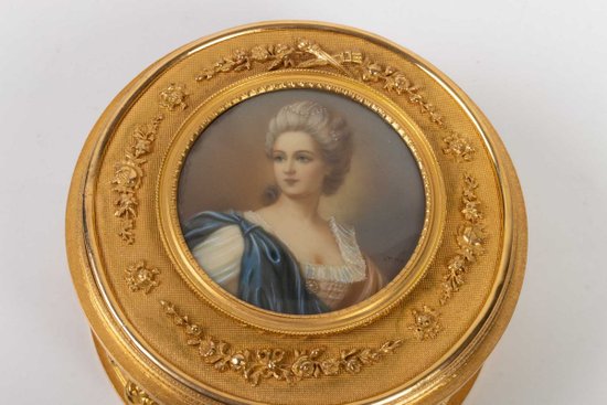 Crystal And Bronze Box, Ivory Painting, Louis XVI Style, Napoleon III Period