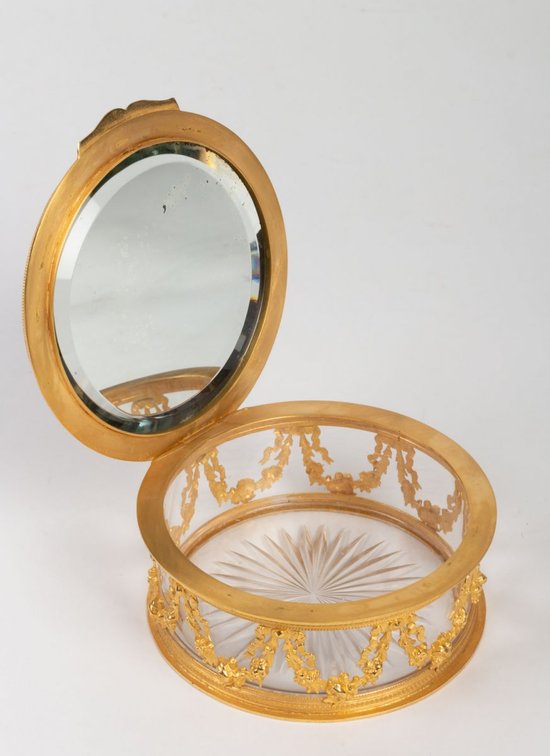 Crystal And Bronze Box, Ivory Painting, Louis XVI Style, Napoleon III Period