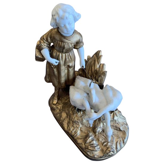 Figurine Petite Fille Aux Oies