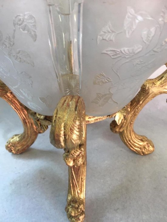 Crystal Cup On A Gilded Wood Base, 19th Century