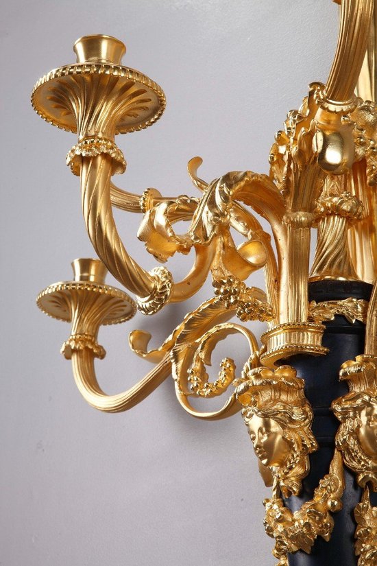 Monumentale Paire d'Appliques De Style Louis XVI d'Après Thomire