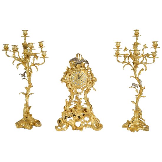 Garniture De Cheminée d'Après De La Fontaine