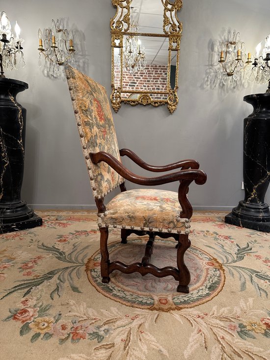 Fauteuil En Noyer d'Epoque Louis XIII XVIIème Siècle