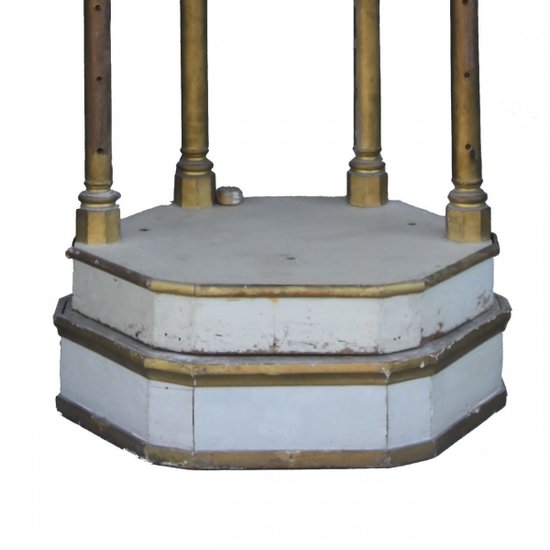 Church Canopy In Wood And Gilded Stucco In Gothic Style
