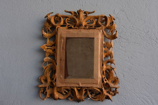 Portrait Of A Clinking Man Signed T Bérengier 1880 In A Very Beautiful Openwork Frame In Golden Wood