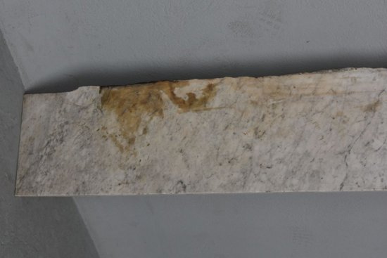 Large Old Fireplace In White Veined Marble Louis XVI