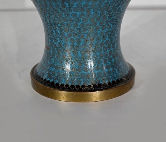Cloisonné enamel and bronze vase, Japan - Late 19th century