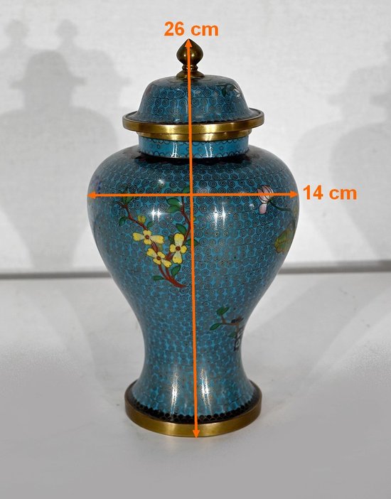 Cloisonné enamel and bronze vase, Japan - Late 19th century