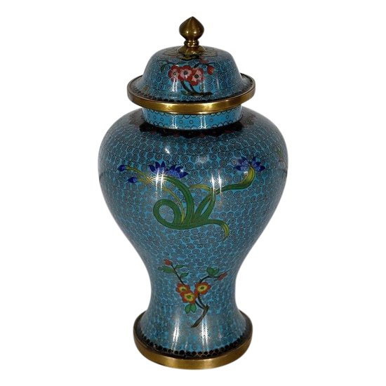 Cloisonné enamel and bronze vase, Japan - Late 19th century