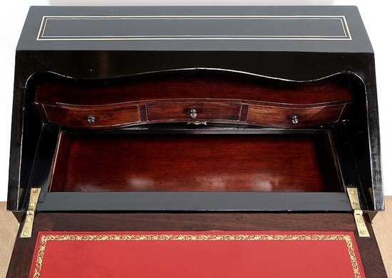 Piccola scrivania da donna, stile Luigi XV, periodo Napoleone III - Metà del XIX secolo