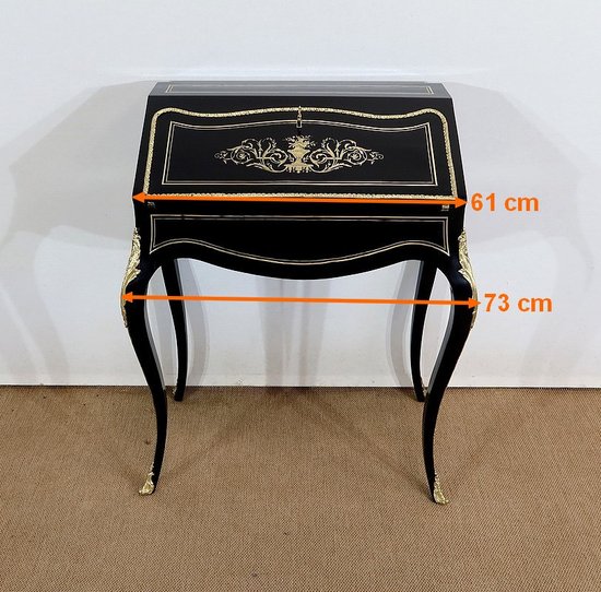 Piccola scrivania da donna, stile Luigi XV, periodo Napoleone III - Metà del XIX secolo