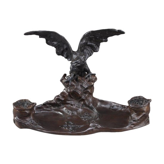 Encrier Art Nouveau En Bronze d'Albert Marionnet (1852-1912)