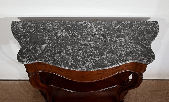Console en Acajou massif et Marbre Sainte-Anne, époque Napoléon III – Milieu XIXe