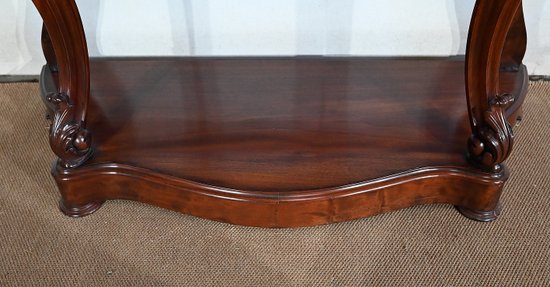 Console en Acajou massif et Marbre Sainte-Anne, époque Napoléon III – Milieu XIXe