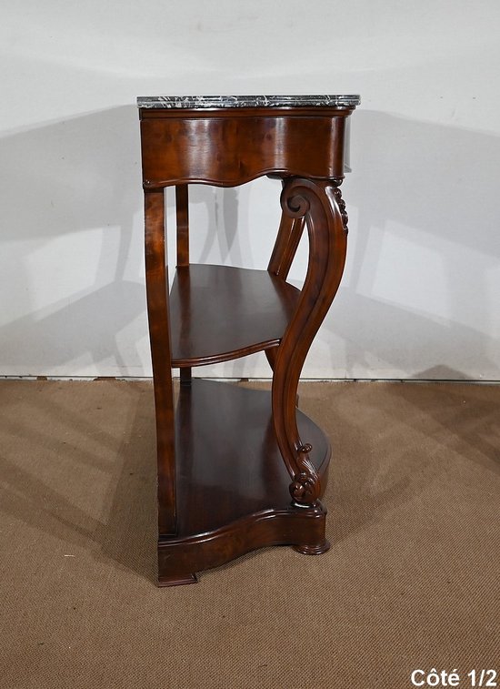 Console en Acajou massif et Marbre Sainte-Anne, époque Napoléon III – Milieu XIXe