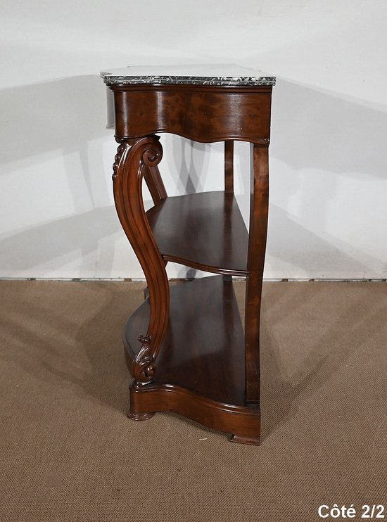 Console en Acajou massif et Marbre Sainte-Anne, époque Napoléon III – Milieu XIXe
