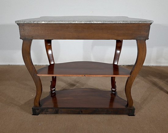 Console en Acajou massif et Marbre Sainte-Anne, époque Napoléon III – Milieu XIXe