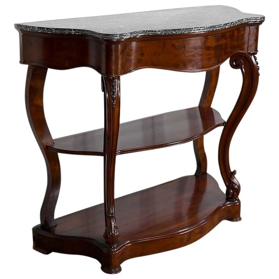 Console en Acajou massif et Marbre Sainte-Anne, époque Napoléon III – Milieu XIXe