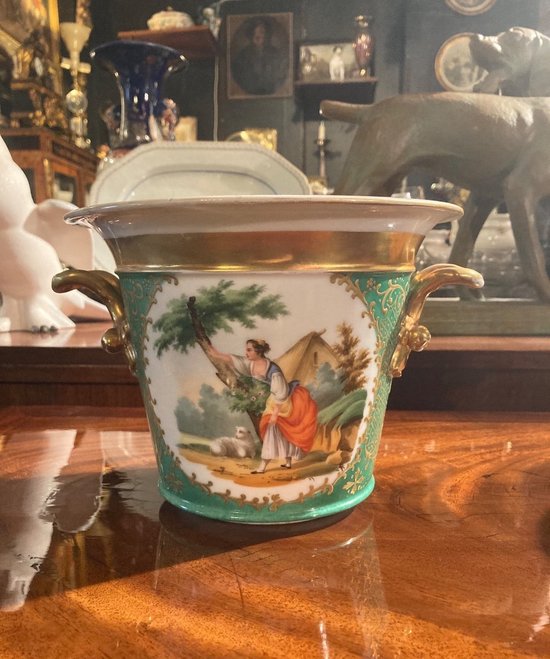Pair of planters - Porcelain of Paris - About 1840