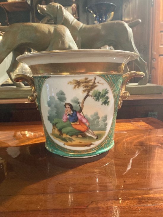 Pair of planters - Porcelain of Paris - About 1840