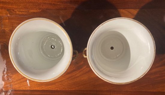 Pair of planters - Porcelain of Paris - About 1840