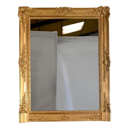 Gilded Wood Mantelpiece Mirror, Restoration period - Early 19th century