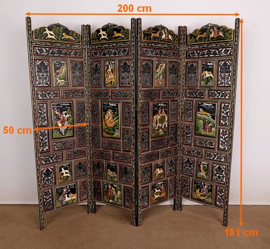 Four Leaf Indian Screen, Rajasthan - Early 20th century