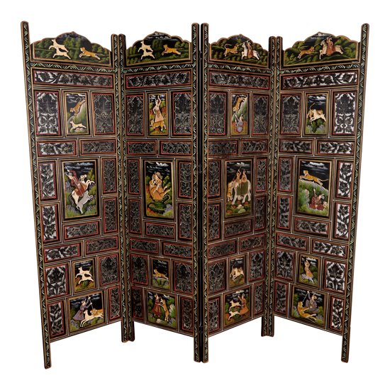 Four Leaf Indian Screen, Rajasthan - Early 20th century