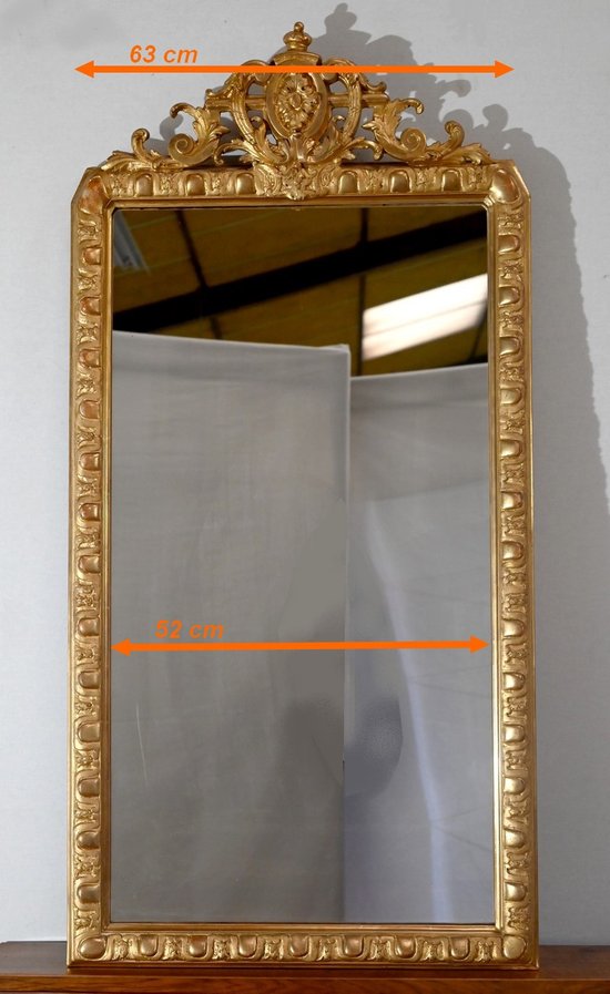 Specchio rettangolare in legno dorato - Fine XIX secolo