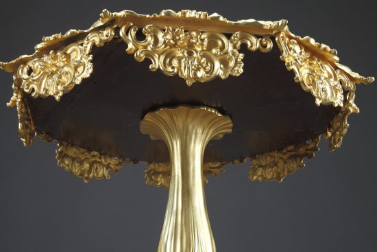 Table Guéridon En Porcelaine De Style Rocaille