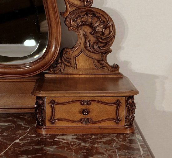 Commode Psyché en Noyer, Maison Guinand-Leglas, style Rocaille – 1900