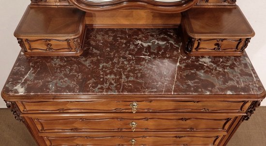 Commode Psyché en Noyer, Maison Guinand-Leglas, style Rocaille – 1900