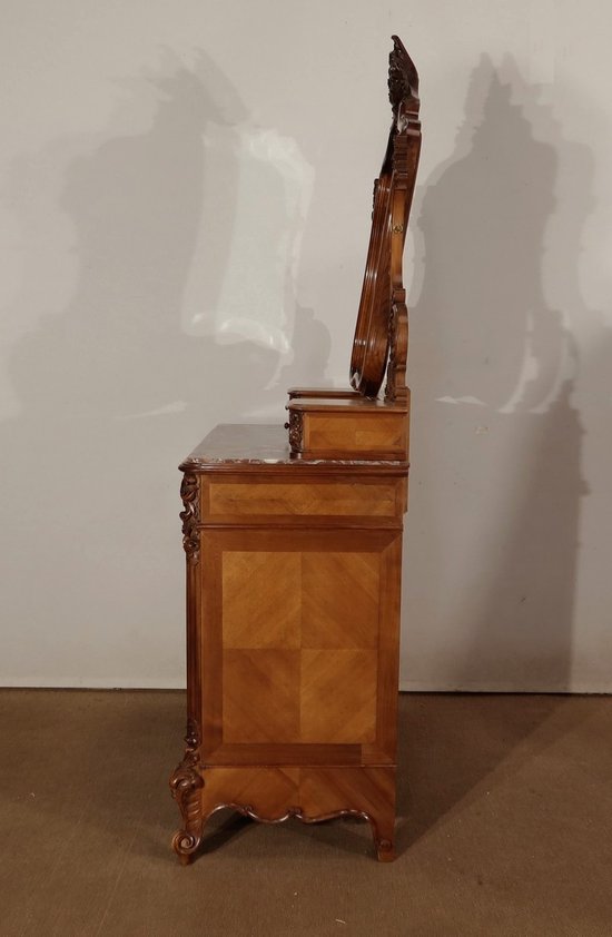 Commode Psyché en Noyer, Maison Guinand-Leglas, style Rocaille – 1900