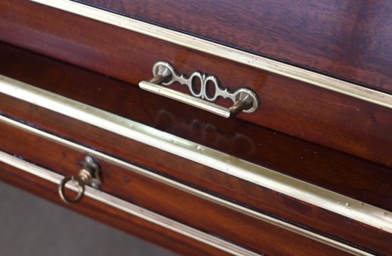 Important Bureau Cylindre en Acajou, style Louis XVI, époque Napoléon III – 2ème moitié XIXe