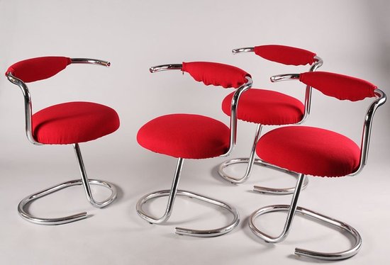 Set of 8 "Cobra" Chairs by Giotto Stoppino