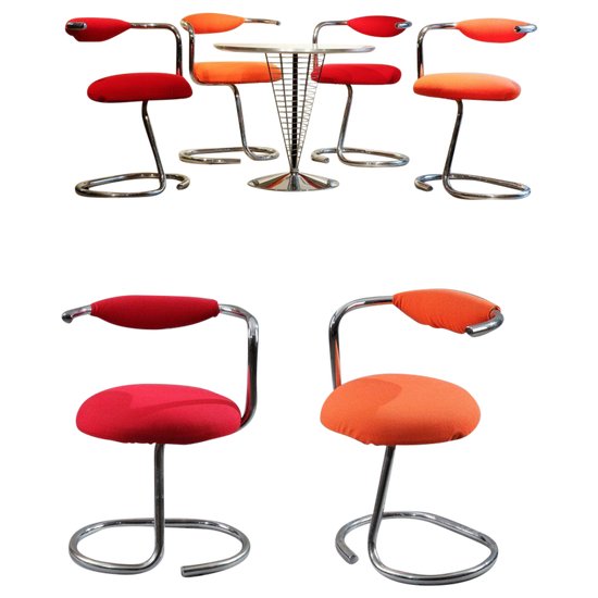 Set of 8 "Cobra" Chairs by Giotto Stoppino