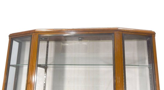 Showcase in mahogany and bronze art deco 3 doors