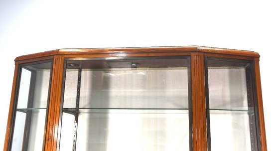 Showcase in mahogany and bronze art deco 3 doors