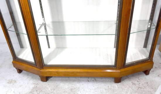 Showcase in mahogany and bronze art deco 3 doors