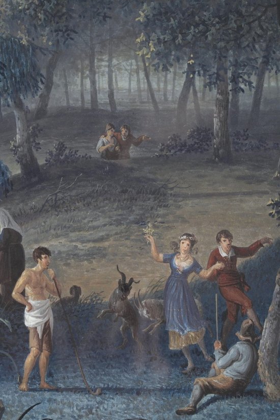 Paysage Au Moulin Et Pastorale, Gouaches Sur Papier