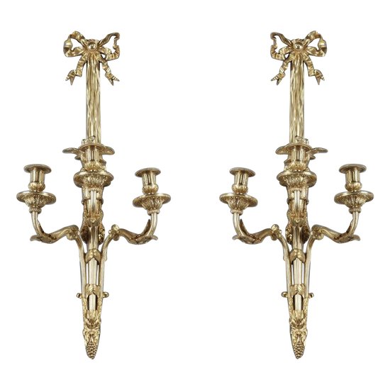 Pair Of Large Louis XVI Style Wall Lights