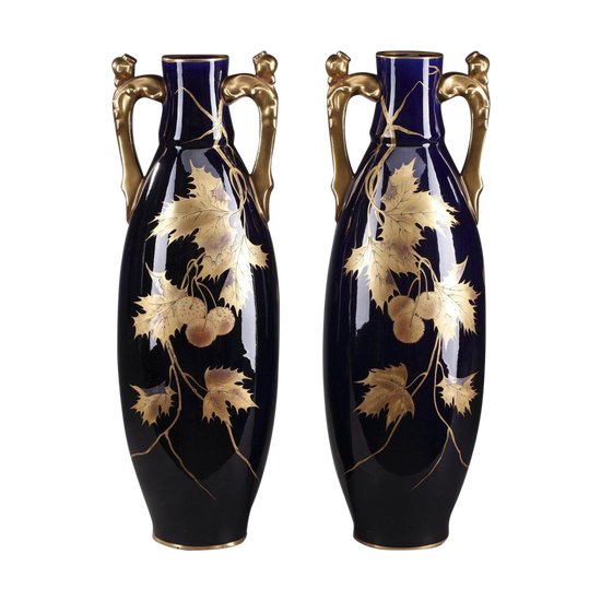 Large Pair Of Vases By Gustave Asch