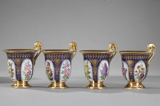 Paris Porcelain Coffee Set 6 Pieces Charles X Style