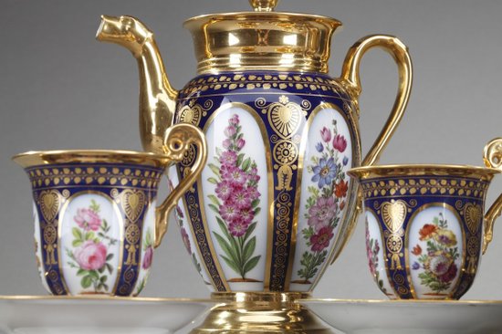 Paris Porcelain Coffee Set 6 Pieces Charles X Style