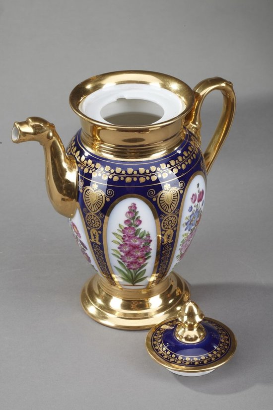 Paris Porcelain Coffee Set 6 Pieces Charles X Style