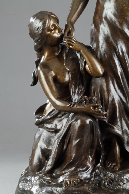 "Giovani donne con fiori" di Sylvain Kinsburger (1855-1935)