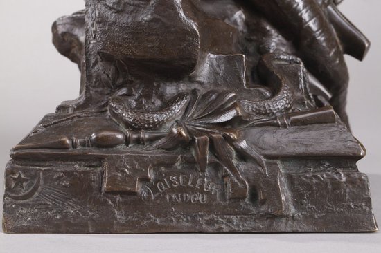 Grande bronzo "L'Oisealer indù" di Auguste de Wever